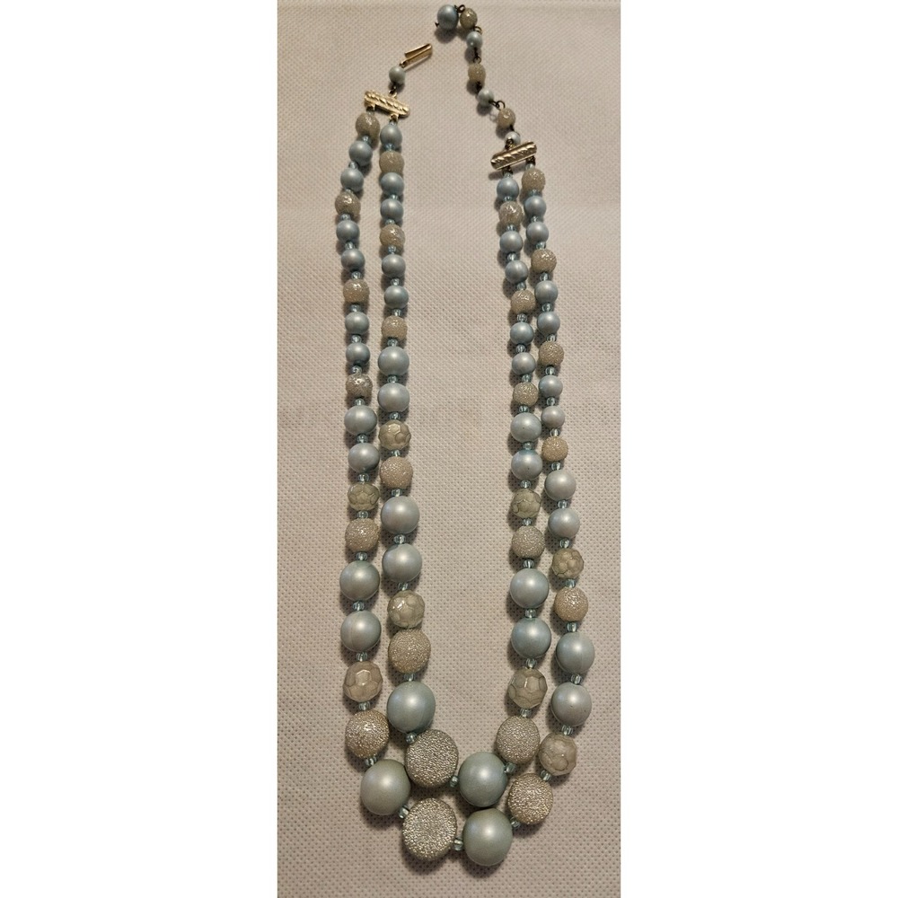 Beaded Necklace Double Strand Statement Costume J… - image 3